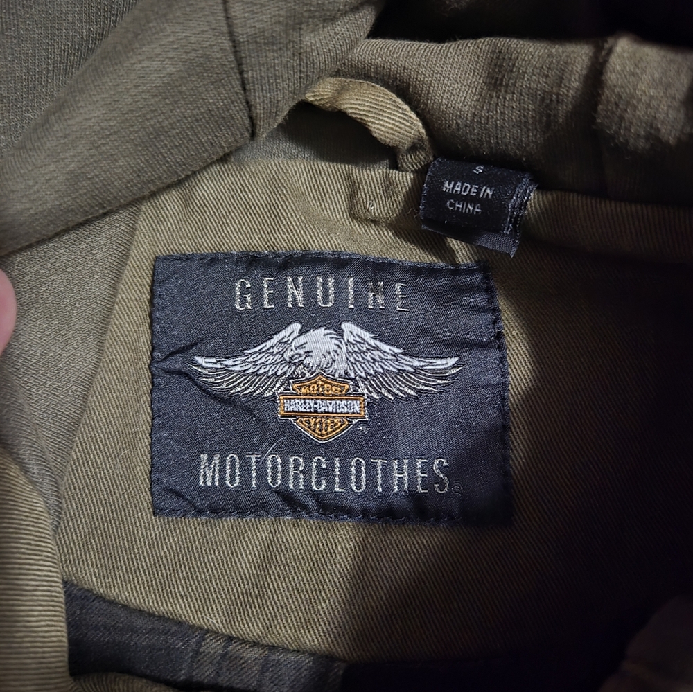 Harley-Davidson Green Military Field Jacket with Hood - Picture 2 of 2